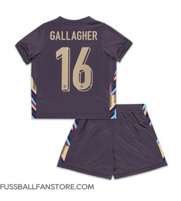 England Conor Gallagher #16 Replik Auswärtstrikot Kinder EM 2024 Kurzarm (+ Kurze Hosen)